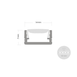 Profil ALU MODEL H 2m + diffuseur satiné
