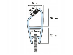 MAGNETIC SEAL UM01 pour cabines de douche pour panneaux en verre 4mm 5mm 6mm
