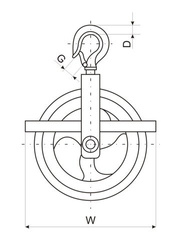 Crochet et boucle 125mm