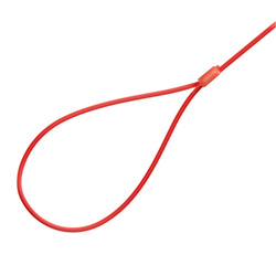 Câble d'acier en PVC ROUGE avec boucles Corde à œillets Boucle 2/4mm 1x19