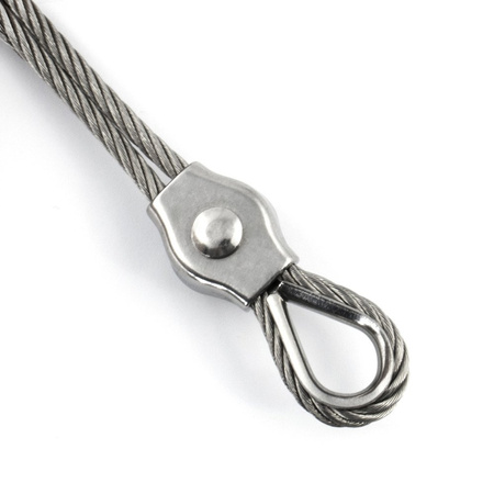 KIT : Corde en acier inoxydable 4mm 7x7 - 15m, collier de serrage simple - 6 pcs.manchette - 2 pièces.