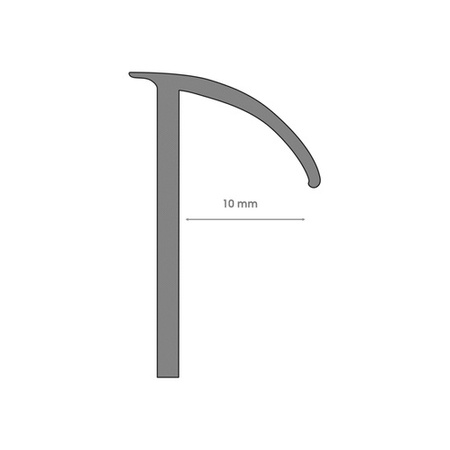 Profil extérieur 10mm semi-circulaire pour tuiles PVC Bande de finition pour tuiles NOIR 2,5m