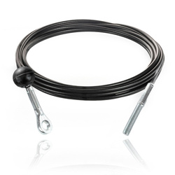 Câble en acier pour équipement de fitness avec œillet, bouchon à bille et borne filetée Câble de remplacement en acier pour fitness 5/6,5 mm