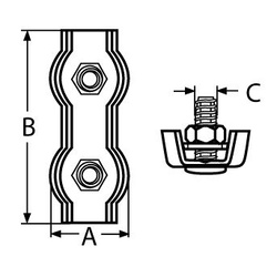 Collier de serrage de selle Double Inox Anti-acide 3mm