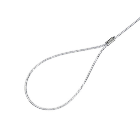 Câble d'acier en PVC transparent avec boucles Corde à œillets 2/3mm 6x7