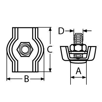 Collier de serrage de selle SIMPLE Acier inoxydable résistant à l'acide 2mm