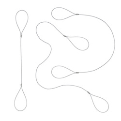 Câble d'acier en PVC transparent avec boucles Corde à œillets 2/3mm 6x7