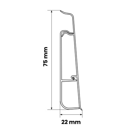 Plinthe 75mm PVC 2.5m Gris + 5 vis GRATUIT !
