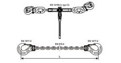 Tendeur de chaîne d'arrimage 13mm 7m
