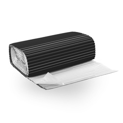 Bande de cheminée en pierre 2D cannelée 300mm RAL 9005 NOIR