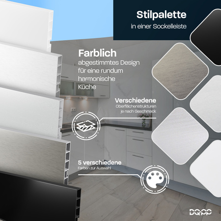 Socle de meuble de cuisine en PVC 100mm INOX 1.5mb