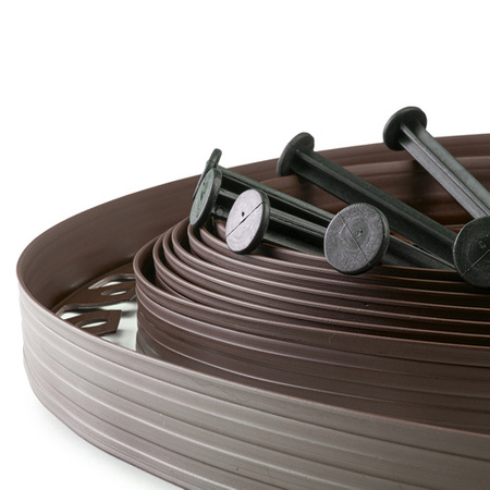 Bordure de jardin Flexible Rant 10m Hauteur 38mm Bronze Set avec piquets