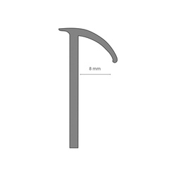 Profil extérieur 8mm semi-circulaire pour dalles PVC Bande de finition pour dalles GRIS CLAIR 2.5m