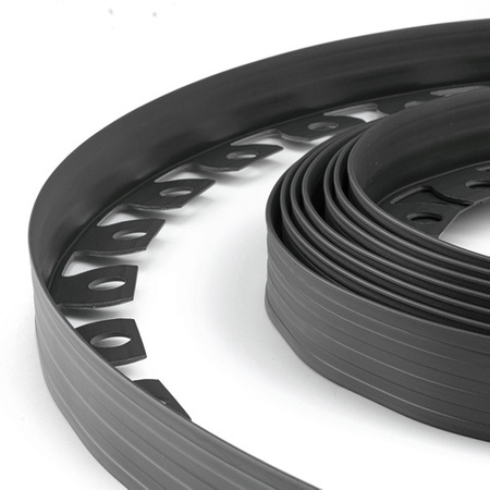 Bordure de Jardin Flexible Rant 10m Hauteur 40mm GRIS FONCÉ Jeu de piquets