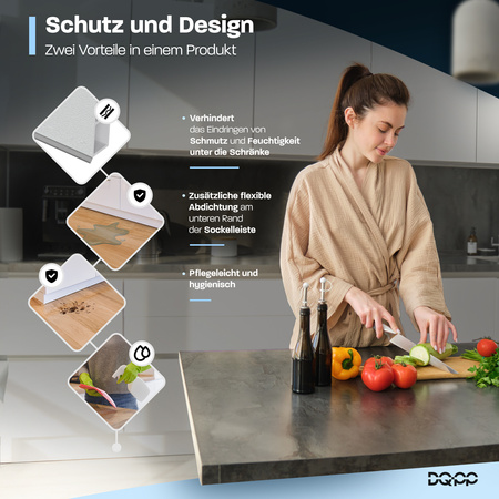 Socle de meuble de cuisine en PVC 100mm INOX 1.5mb