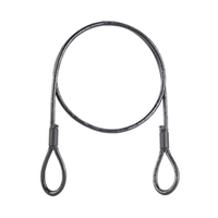 Câble d'acier en PVC NOIR avec boucles Corde à œillets 2.5/5mm 1x19