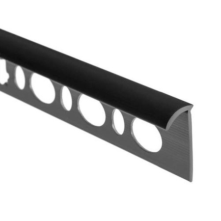 Profil extérieur 12mm semi-circulaire pour tuiles PVC Bande de finition pour tuiles NOIR 2,5m