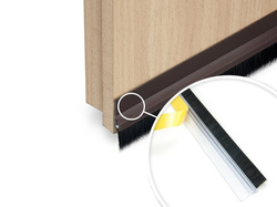 Bande d'étanchéité en aluminium avec brosse 20mm Brosse de porte 98cm BRONZE