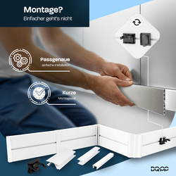 Socle de meuble de cuisine en PVC 100mm INOX 1.5mb